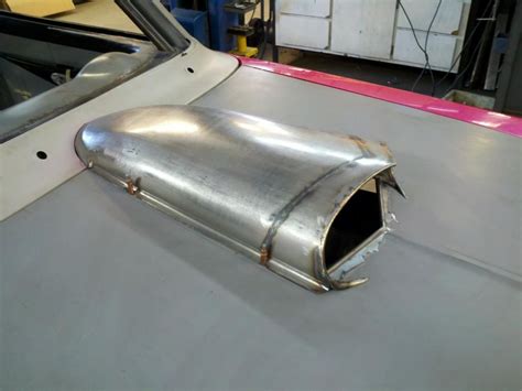 how to make a sheet metal hood scoop|diy metal hood scoop.